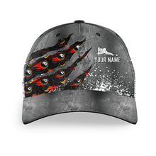 Load image into Gallery viewer, Billiards 8 Balls Paint Splash Custom Name Billiard Hats Cap, Personalized 8 Ball Fire Billiards Hat VHM0580