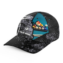 Load image into Gallery viewer, Personalized Grey Grunge Billiards Hat For Men, 3D Pool Balls Top Hat Billiars Custom Billiard Gifts VHM0740