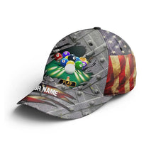 Load image into Gallery viewer, Billiards Colors US Flag Custom 3D Cap Hats For Men And Women, Personalized Patriotic Billiard Hats VHM0277
