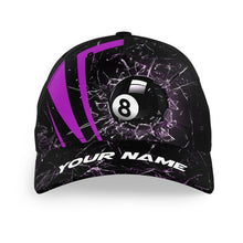 Load image into Gallery viewer, Personalized Purple Glass Break 8 Ball Pool Billiards Hats For Pool Player Custom Top Hat Billiards VHM1164