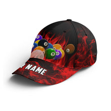 Load image into Gallery viewer, Personalized Billiard Balls Flame Red 3D Billiard Hats Cap, Custom Top Hat Billiards, Billiards Gifts VHM0522