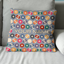 Load image into Gallery viewer, Personalized Billiard Balls Pillow Custom Throw Pillow Top Billiard Gift VHM0884