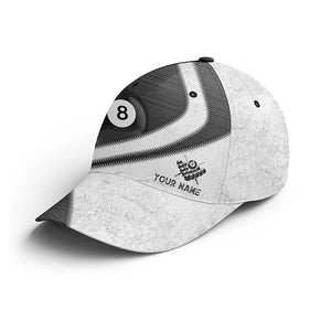 Personalized Name 8 Ball Billiard Baseball Cap Custom Adjustable 3D Printed Billiard Hats For Player TDM0401