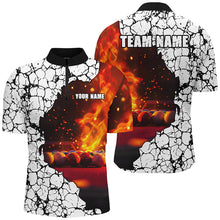 Load image into Gallery viewer, Personalized Crack Billiard Balls Fire 3D Men Polo &amp; Quarter-Zip Shirts, Billiard Apparel Clothing TDM1765