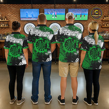 Load image into Gallery viewer, Custom Green Grunge Darts Shirt With Pocket Option For Men, Dart Team Jersey TDM5887