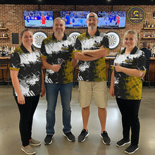 Load image into Gallery viewer, Custom Yellow Grunge Dart Shirt With Pocket Option For Men, Dart Team Jersey TDM5888
