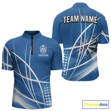 Load image into Gallery viewer, Blue Darts Jersey For Men Custom Light Streaks Darts Tournament Team Shirt Polo &amp; Quarter Zip TDM6026