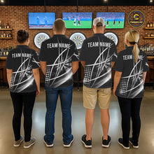 Load image into Gallery viewer, Black And White Darts Jersey For Men Custom Light Streak Darts Team Shirt Polo &amp; Quarter Zip TDM6028
