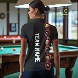 DNA Billiard 8 Ball & 9 Ball Shirts For Women Custom Funny Pool Billiard Jerseys Team Polo & 1/4 Zip TDM3863