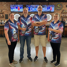 Load image into Gallery viewer, Personalized American Flag Eagle Darts Shirt For Men, Patriotic Darts Team Jersey Polo &amp; 1/4 Zip TDM6283