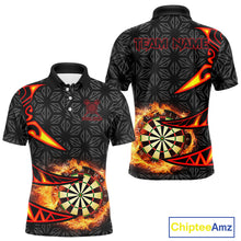 Load image into Gallery viewer, Personalized Fire Flame Dartboard Geometric Pattern Darts Shirt For Men, Custom Darts Team Jerseys TDM4320