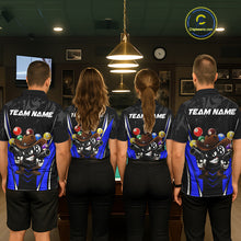 Load image into Gallery viewer, Black And Blue Funny 8 Ball Billiard Shirt For Men Custom Pool Team Shirts, Billiard Jersey Outfit TDM5407