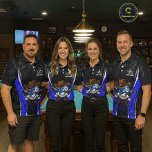 Load image into Gallery viewer, Black And Blue Funny 10 Ball Billiard Shirt For Men Custom Pool Team Shirts, Billiard Jersey TDM5410