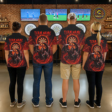Load image into Gallery viewer, Personalized Red Grim Reaper Lightning Darts Shirt For Women, Darts Team Jersey Polo &amp; 1/4 Zip TDM5896