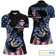Load image into Gallery viewer, 8 Ball Pool Claw American Flag Billiard Shirt For Women Custom Patriotic Billiard Team Jersey|Black TDM6042