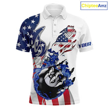 Load image into Gallery viewer, 8 Ball Pool Claw American Flag Billiard Shirt For Men Custom Patriotic Billiard Team Jersey|White TDM6043