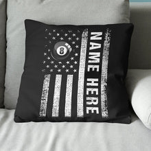 Load image into Gallery viewer, Customized Black White Us Flag Billiard Pillow, Patriotic Billiard Gifts TDM0889