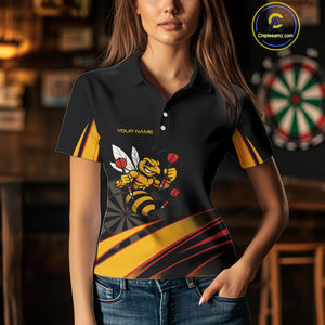 Funny Bee Custom Dart Shirts With Pocket Option For Women, Darts Team Jersey TDM3879