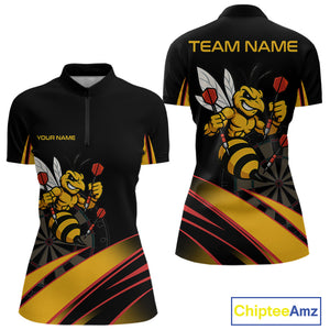 Funny Bee Custom Dart Shirts With Pocket Option For Women, Darts Team Jersey TDM3879