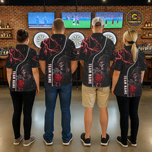 Load image into Gallery viewer, Personalized Red Darts Lightning Grim Reaper Polo &amp; 1/4 Zip, Darts Shirt For Men, Dart Team Jersey TDM6307