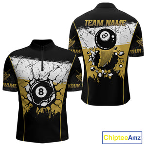 Personalized Yellow Funny Break 8 Ball Grunge Billiard Shirt For Men Custom Pool Team Jersey TDM4338