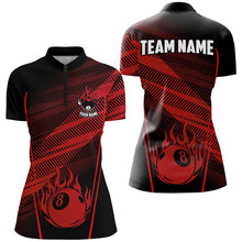 Load image into Gallery viewer, Personalized Red Jerseys 8 Ball Billiard Shirts For Women Custom Billiard 8 Ball Pool Team Shirts TDM2001