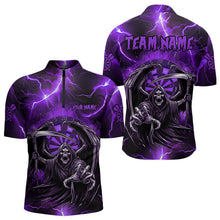 Load image into Gallery viewer, Personalized Purple Grim Reaper Custom Thunder Lightning Men Dart Shirts, 3D Darts Team Jerseys TDM3550