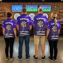 Load image into Gallery viewer, Purple Lightning US Flag Dart Shirt For Men Custom Dart Jersey Pocket Option TDM5916