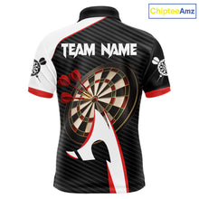 Load image into Gallery viewer, Personalized Darts Polo &amp; Quater Zip For Men Custom Darts Tournament Team Jersey |Red TDM6067