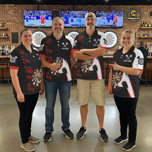 Load image into Gallery viewer, Personalized Darts Polo &amp; Quater Zip For Men Custom Darts Tournament Team Jersey |Red TDM6067