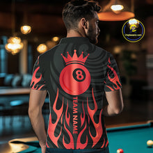 Load image into Gallery viewer, Custom Crown 8 Ball Billiard Shirt For Men, Black And Red Pool Team Jersey Polo &amp; Quarter Zip TDM5458