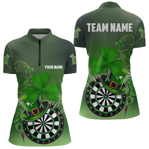Green Luckiest Shamrock 3D Dartboard Women Dart Shirts Custom St Patrick Day Dart Shirts Team Jerseys TDM3570