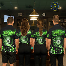 Load image into Gallery viewer, Custom Green Icy Lightning 8 Ball Pool Women Quarter-Zip Shirts, Billiard Team League Jersey TDM1443