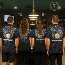 Load image into Gallery viewer, Black US Flag 9 Ball Pool Wings Billiard Shirt For Women Custom Billiard Team Jersey Polo &amp; 1/4 Zip TDM6340