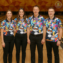 Load image into Gallery viewer, Funny Panda Colorful Graffiti Bowling Shirts For Women, Best Bowling Team Jersey Polo &amp; 1/4 Zip TDM6511