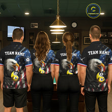 Load image into Gallery viewer, American Flag Yin-Yang 8&amp;9 Ball Eagle Billiard Shirt For Women Custom Patriotic Billiard Team Jersey TDM5465