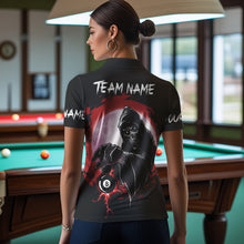 Load image into Gallery viewer, Black And Red Grunge Grim Reaper 8 Ball Billiard Shirt For Women Custom Billiard Team Jersey TDM3433