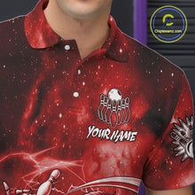 Load image into Gallery viewer, Funny Red Grim Reaper Galaxy Bowling Shirt For Men Custom Bowling Team Jersey Polo &amp; 1/4 Zip TDM6078
