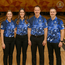 Load image into Gallery viewer, Funny Blue Grim Reaper Galaxy Bowling Shirt For Women Custom Bowling Team Jersey Polo &amp; 1/4 Zip TDM6079