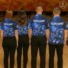 Load image into Gallery viewer, Funny Blue Grim Reaper Galaxy Bowling Shirt For Women Custom Bowling Team Jersey Polo &amp; 1/4 Zip TDM6079
