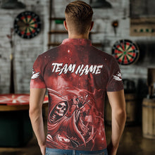 Load image into Gallery viewer, Red Grim Reaper Galaxy Dart Shirt For Men Custom Darts Jersey Pocket Option TDM6081