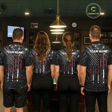 Load image into Gallery viewer, Custom Black US Flag Billiard Shirt For Women Custom Patriotic Billiard Team Jersey Polo &amp; 1/4 Zip TDM6530