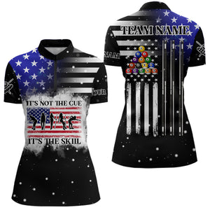 It's The Skill Custom American Flag Women Billiard Shirt Funny Billiard Jersey|Black TDM3571