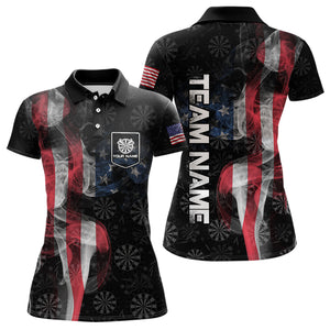Smoke American Flag Dart Shirt with pocket Custom Patriotic Women Dart Jersey TDM3577