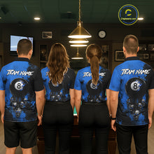 Load image into Gallery viewer, Blue Grim Reaper 8 Ball Billiard Shirt For Men Custom Skull Pool Team Jersey Polo &amp; 1/4 Zip TDM6103