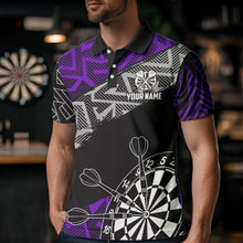 Load image into Gallery viewer, Custom Darts Shirts For Men Personalized Zig-Zag Pattern Dart Jerseys, Cool Dart Shirts |Purple TDM3444