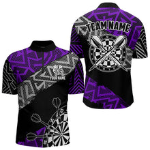 Load image into Gallery viewer, Custom Darts Shirts For Men Personalized Zig-Zag Pattern Dart Jerseys, Cool Dart Shirts |Purple TDM3444