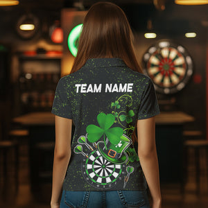 Luckiest Shamrock Grunge Dart Shirts For Women Custom Patrick Day Dart Jersey TDM3591