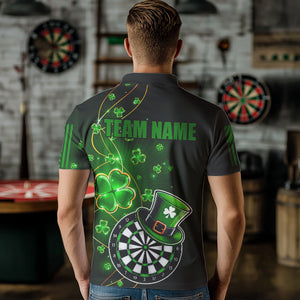 Green Glowing Shamrock Luckiest Dart Shirts For Women Custom St Patrick Day Dart Jerseys Outfit TDM3592