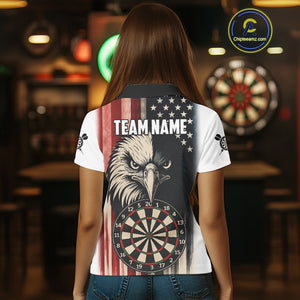 Personalized Vintage American Flag Eagle Darts Shirt For Women Custom Patriotic Darts Team Jerseys TDM4212